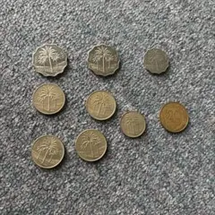 【ヴィンテージ】イラン硬貨 フランス硬貨8枚セット ヤシの木デザインのサムネイル