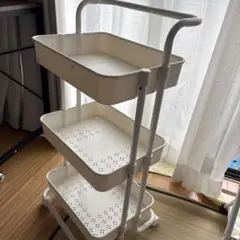ホワイト 3段オープンシェルフ　美品