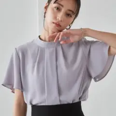 【訳あり】RANAN ラナン ブラウス タックデザインフリルブラウス 半袖 L