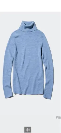 メリノリブタートルネックセーター WOMEN M 62 BLUE
