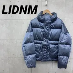 LIDNM リドム ダウンジャケット Y2K 短丈 光沢 メタリック M 青灰のサムネイル