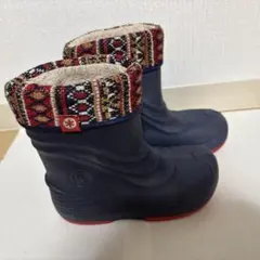 POOKIES プーキーズ　スノーブーツ ネイビー/赤　雨雪　防水19/20cm