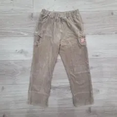 HOTBISCUITS ミキハウス　ウサギ刺繍 コーデュロイパンツ ベージュ