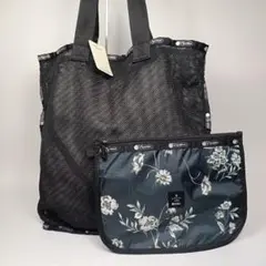 未使用 レスポートサック ランバンオンブルー トートバッグ メッシュ ブラック