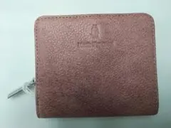 LS432M★ハッシュパピー　二つ折り財布 　ラウンド ピンク　シュリンク