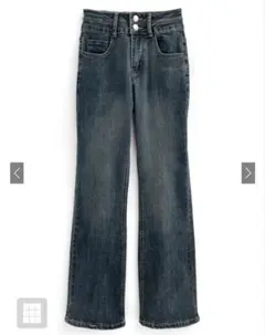 【GRL】 ハイウエストセミフレアデニムパンツ ks018 M