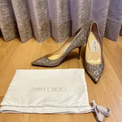 JIMMY CHOO シルバー グリッター パンプス 37 - メルカリ