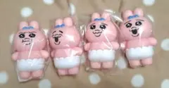 プライズ限定品！おぱんちゅうさぎ フィギュアソフビ 4体セット新品！プチプレ付き