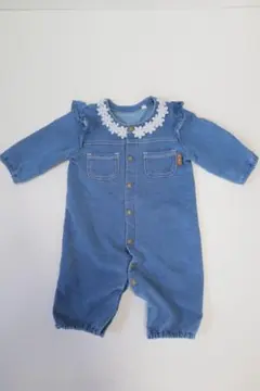 デニムブルー フリル付きツーウェイ・ドレスオール 50-70cm