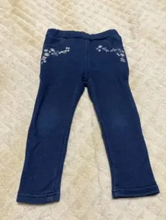 SLAP SLIP 花柄刺繍 パンツ （裏起毛）100cm