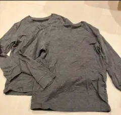 値下げ！130 ユニクロ ヒートテックコットングレー 長袖肌着 2枚セット