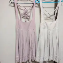 ピンクベージュ　ジャンパースカート　M