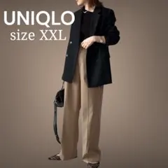 【UNIQLO】新品2025年秋冬モデルタックワイドパンツ32番ベージュＸＸＬ
