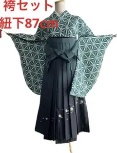 レトロ 袴 セット 紐下 87cm 卒業式袴 女性袴 小学生袴 教員袴 長襦袢