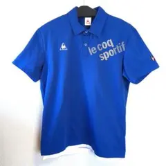 【美品】ルコックスポルティフ ポロシャツ メンズXLブルー 吸汗速乾 ゴルフ
