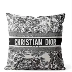 Dior ディオール クッションカバー 45×45 オブリーク柄 黒 ノベルティ 