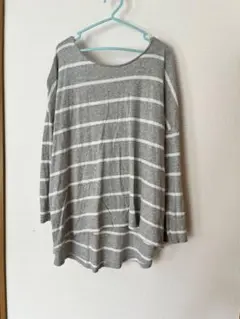 Ungrid 長袖Tシャツ グレーストライプ ゆったりのサムネイル