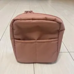 無印ナイロンメイクポーチ トラベルポーチ　ピンクベージュ