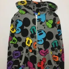 Disney ディズニー スウェット パーカー ミッキー 総柄 サイズS 古着