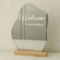 ウェルカムボードステッカーウェルカムミラー韓国風ウェーブミラー用シールブライダル