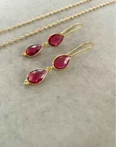 SALE ルベライトカラーピアス　インドジュエリー