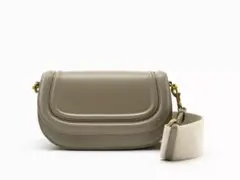 ザラ　クロスボディバッグ　ショルダーバッグ　グレージュ