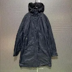 エルエルビーン　ピンチェック　ナイロンジャケット　ロング　ネイビー　S フーディ