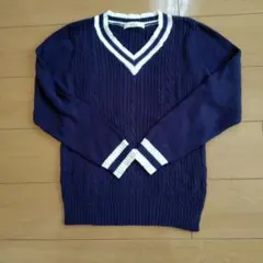 ikka ネイビー Vネック セーター M