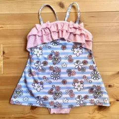 子供用水着 ワンピース 100cm / 女子　リボン　フリル　花柄