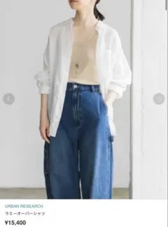 【極美品】URBAN RESEARCH 24ss ラミーオーバーシャツ　ホワイトのサムネイル