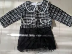 黒と白のチェック柄 ジャケットとワンピースセット