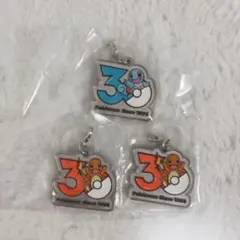 ポケモン 30周年 メタルチャームマスコット ゼニガメ ヒトカゲ 3点