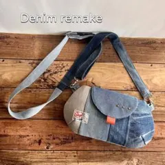 サコッシュ ハンドメイド デニムリメイク ショルダーバッグ スマホショルダー