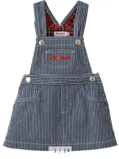 ミキハウス ジャンバースカート ストライプ　80〜90サイズ