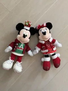 Disney ミッキー ミニー ぬいぐるみバッジ 2016年 クリスマス