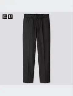 ユニクロU コットンリネンパンツワイドフィットテーパードブラックXXL