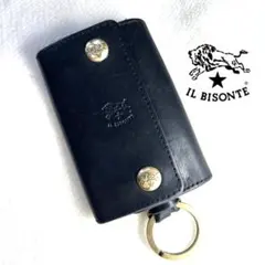 IL BISONTE 어빈드 레더 키 케이스 6 로우 블랙