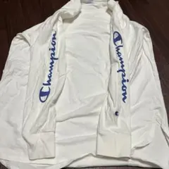 Champion ホワイト 長袖Tシャツ
