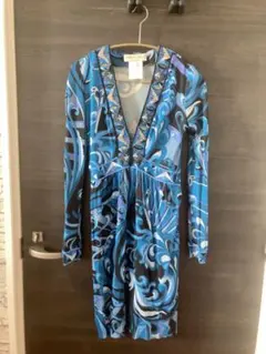 【EMILIO PUCCI】長袖ワンピース 青のサムネイル