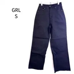 グレイル デニムパンツ カットオフ裾 ハイウエスト ストレート 美脚シルエット