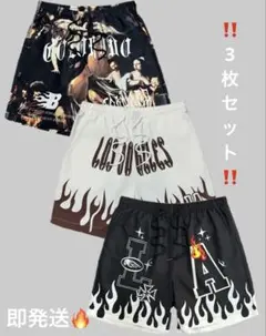 ■3枚セット■ ストリート ハーフパンツ バスケットボールショーツ M