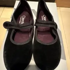 Cienta バレエシューズ 黒 ベルベット　20cm