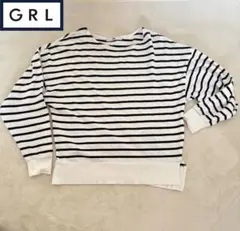 グレイル　ボーダーシャツ　長袖　ホワイト　ネイビー　フリーサイズ