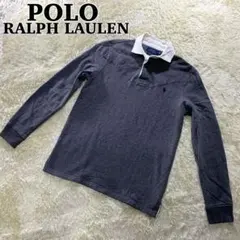 ポロラルフローレン 長袖 ラガーシャツ グレー 肘パッチ キルティング S