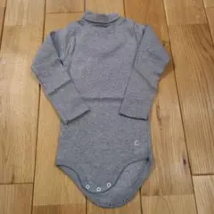 新品未使用　プチバトーグレー 長袖 ボディスーツ タートルネック