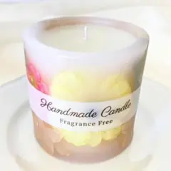 ボタニカルキャンドル くすみピンク 無香料 ドライフラワー 7cm No.12