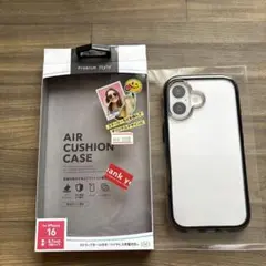 iPhone 16 エアクッションケース クリア/ブラック