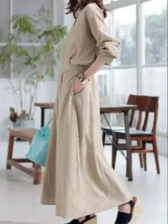 ミラオーウェンセットアップ風 ドッキング 切替 シャツワンピース