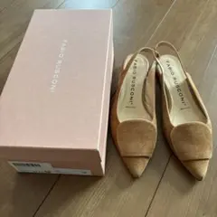 【新品未使用】FABIO RUSCONI キャメル ベロア パンプス 38