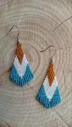 デリカビーズ　ハンドメイド　フリンジピアス